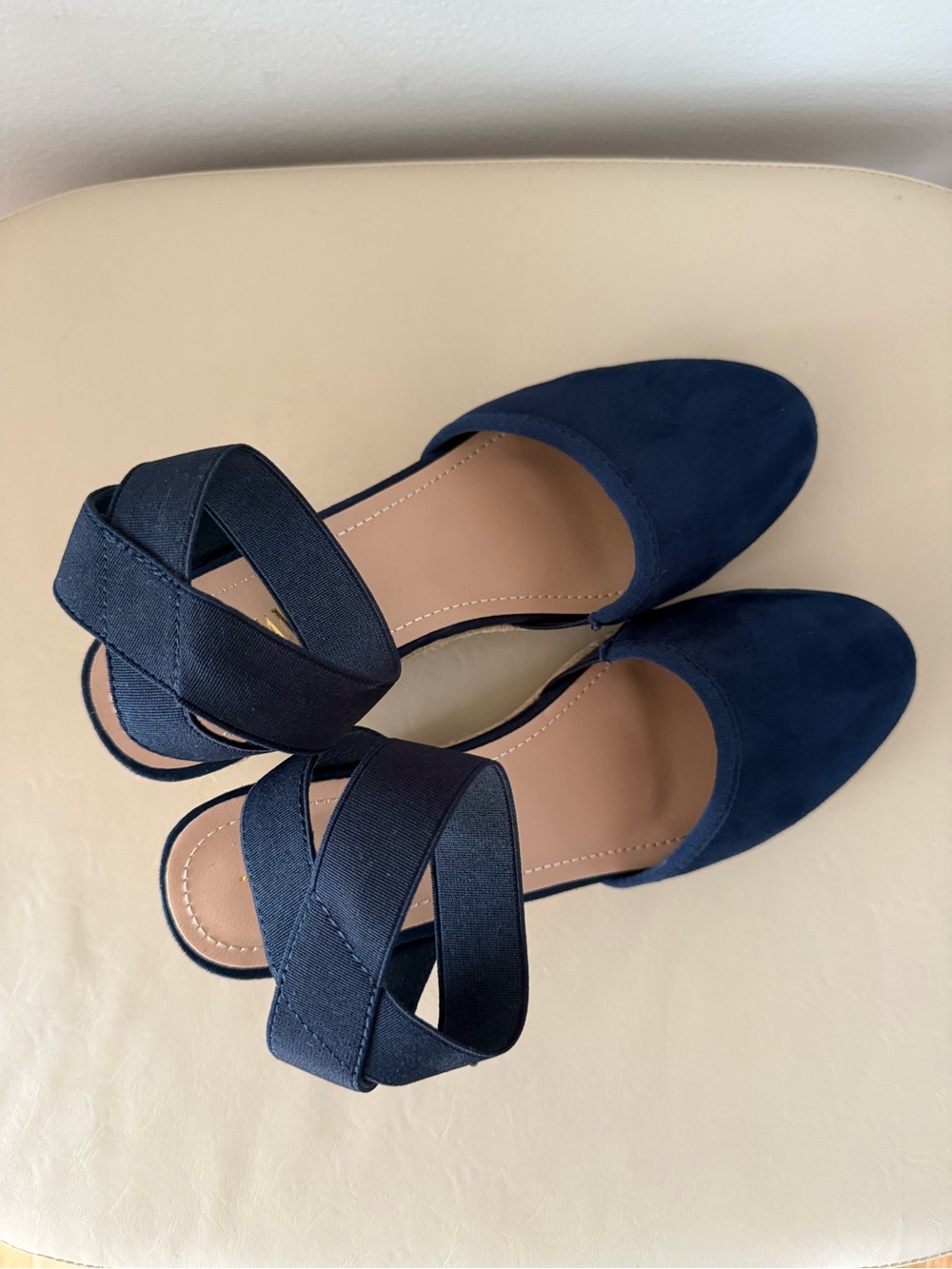 Dream Pairs Amanda-1 Espadrille Wedge Sandals Navy Blue Size 7